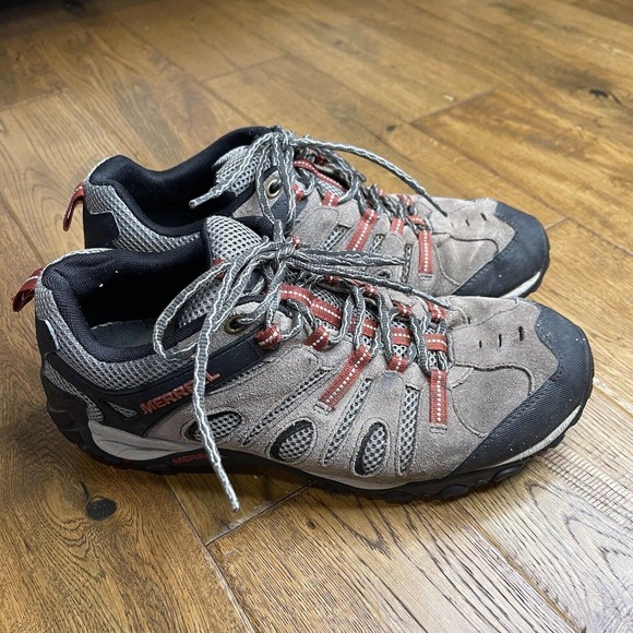 Merrell Shoes Merrell Crosslander Vent Mens Size 5 Taupe Gray Red
